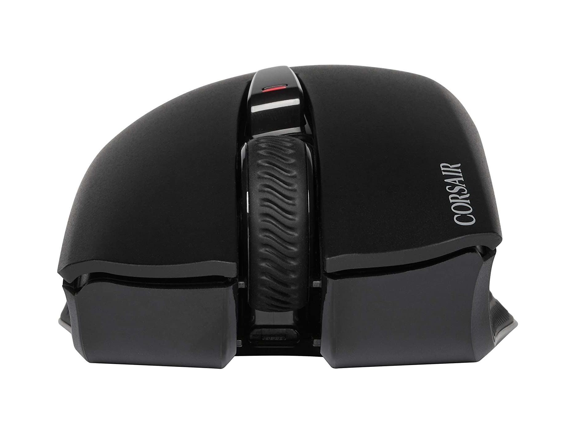 the corsair harpoon rgb wireless gaming mouse viewed from the front