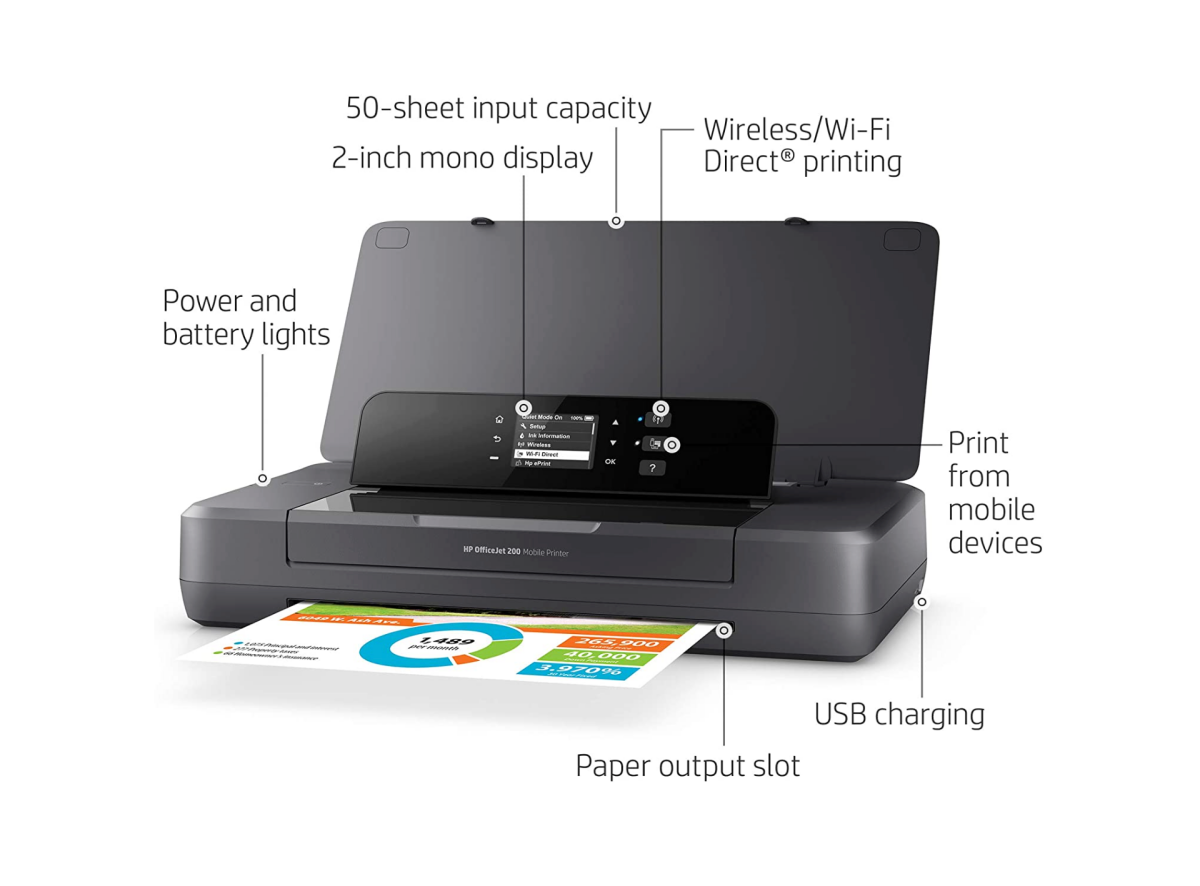 ویژگی های چاپگر موبایل HP OfficeJet 200