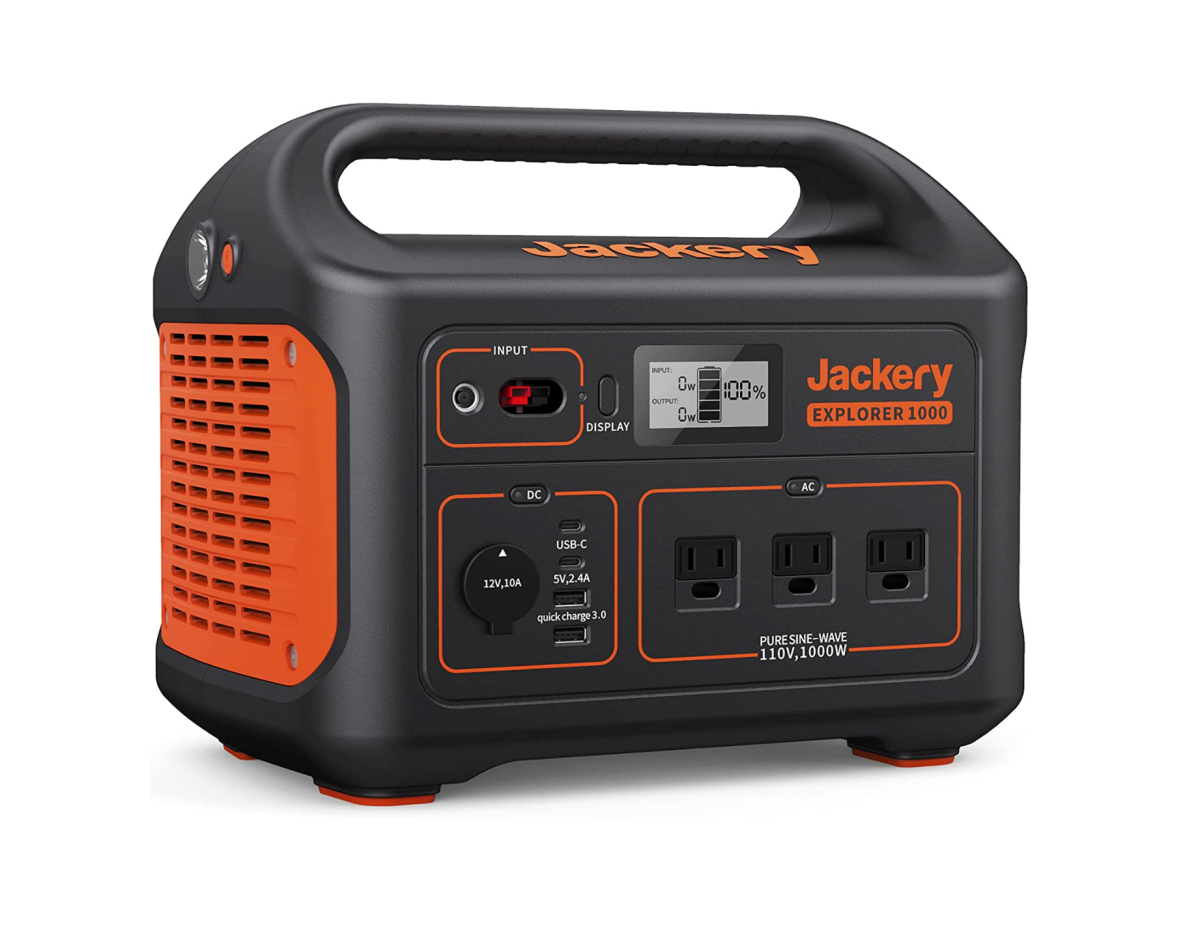 A Jackery Explorer 1000 Portable Power Station