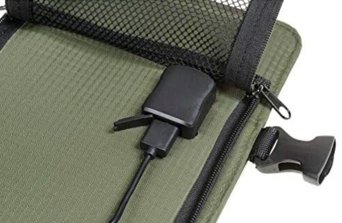 The charging port on the Jaunch XTPower Backpack