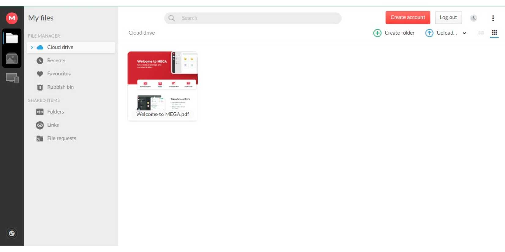 MEGA cloud back up app
