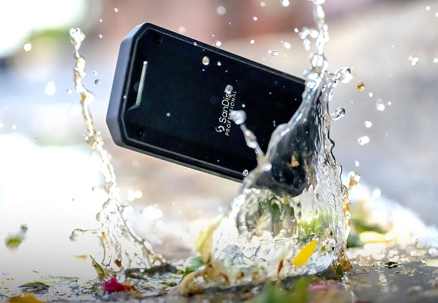 sandisk professional pro-g40 external ssd falling into water