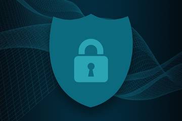 padlock on a classic shield