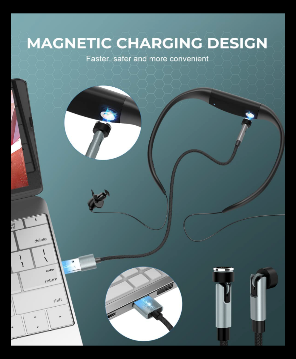 کابل USB مغناطیسی هدست شنا ضد آب Tayogo W16 را از لپ تاپ شارژ می کند
