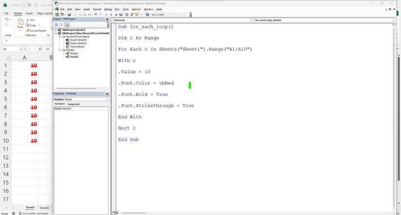 How to Use the For Each Loop in Excel VBA
