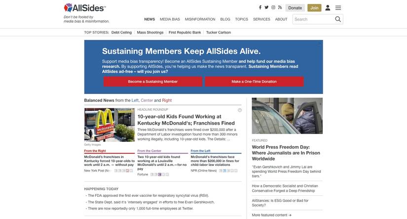 AllSides website homepage