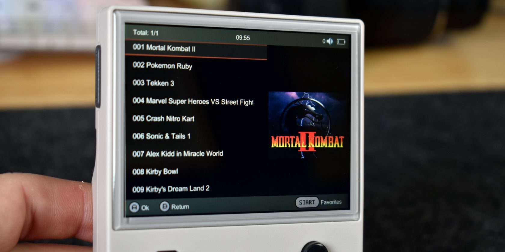 anbernic rg35xx game history options quick selection screen-1