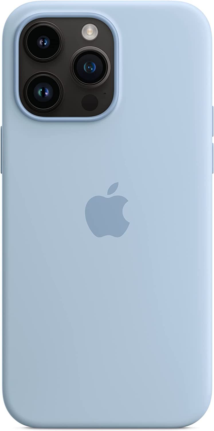 Coque silicone pour Apple iPhone 14 Pro Max avec MagSafe bleu