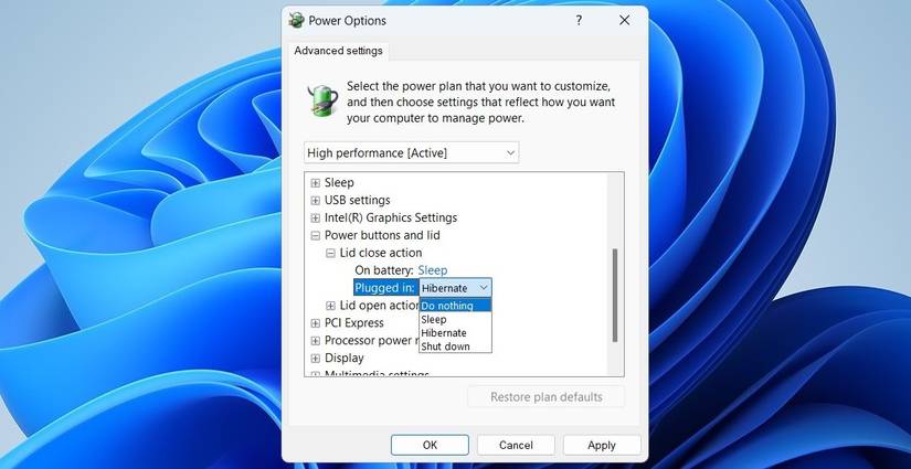 How to Change the Default Lid Close Action on a Windows Laptop