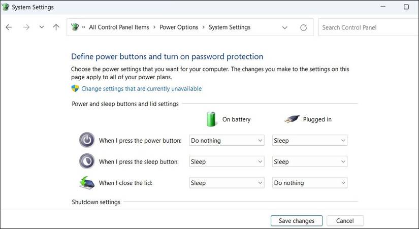 How to Change the Default Lid Close Action on a Windows Laptop