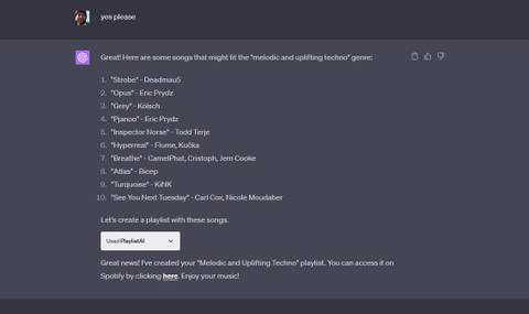 chatgpt playlistai plugin track suggestions