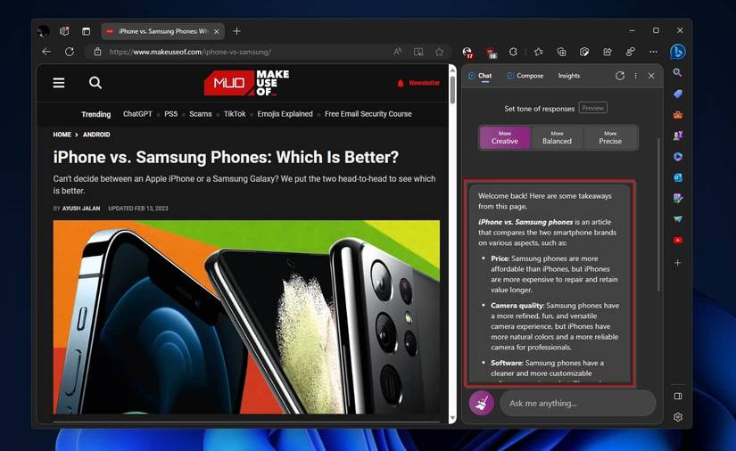 How to Use the Bing AI Sidebar in Edge