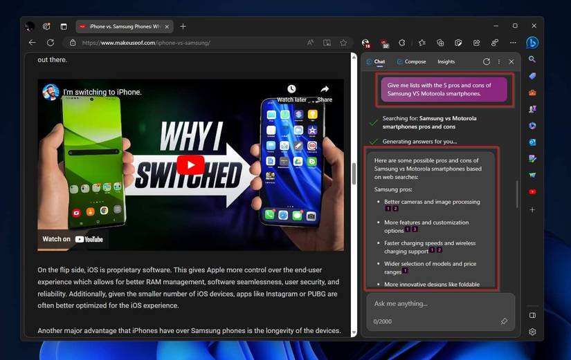 How to Use the Bing AI Sidebar in Edge