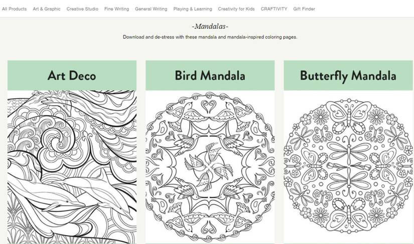 Faber-Castell adult coloring site