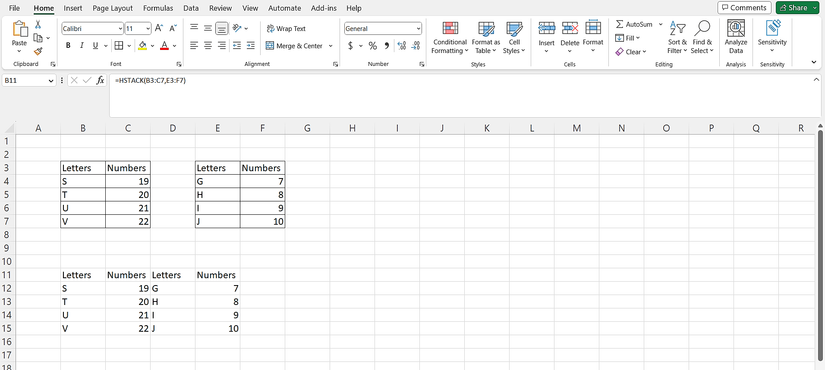 How to Use VSTACK and HSTACK Functions in Excel