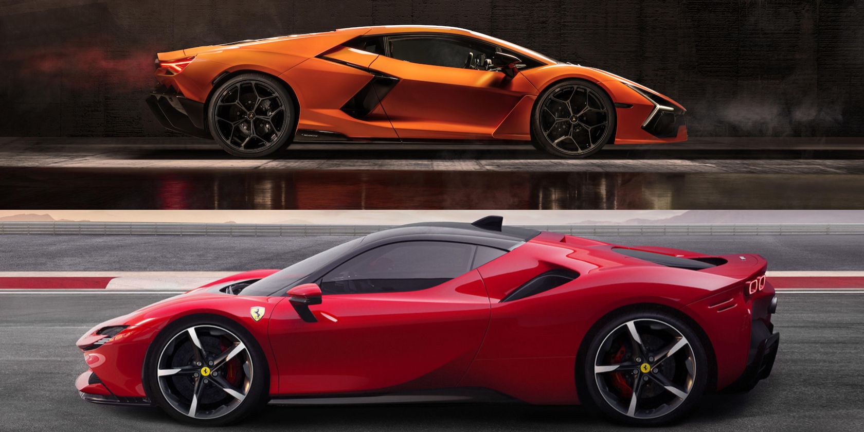 Italian Plug-In Hybrid Supercars: Lamborghini Revuelto vs. Ferrari SF90  Stradale, image size:1680x840