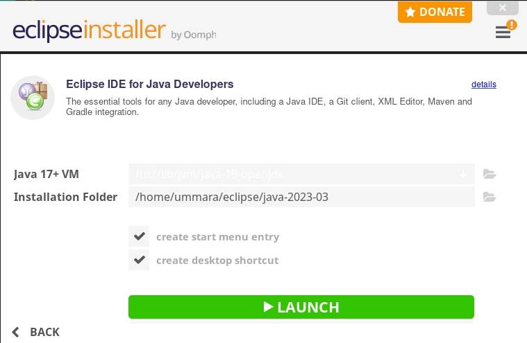 Launch Eclipse IDE