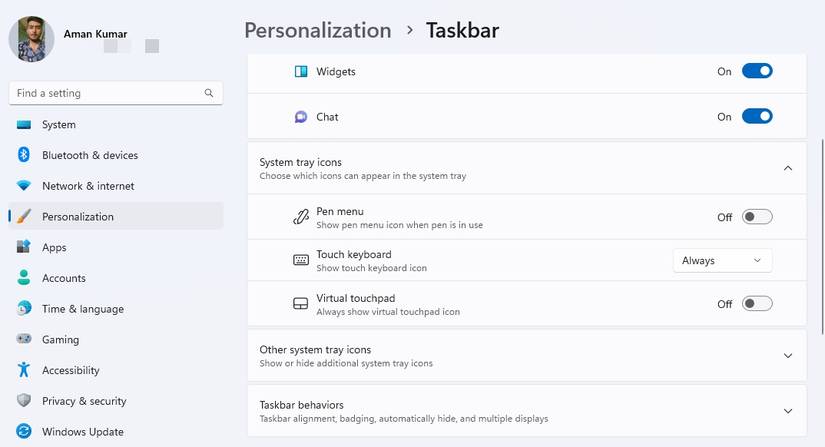 How to Display All Icons on the Windows 11 Taskbar