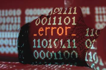 Binary values projected onto somebody’s back