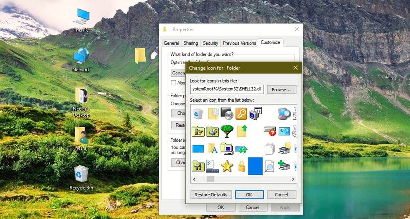 Blank Space Selected As Folder Icon