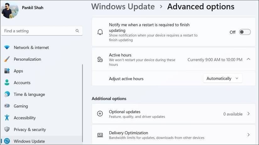 How to Set Active Hours and Avoid Sudden Updates on Windows 11