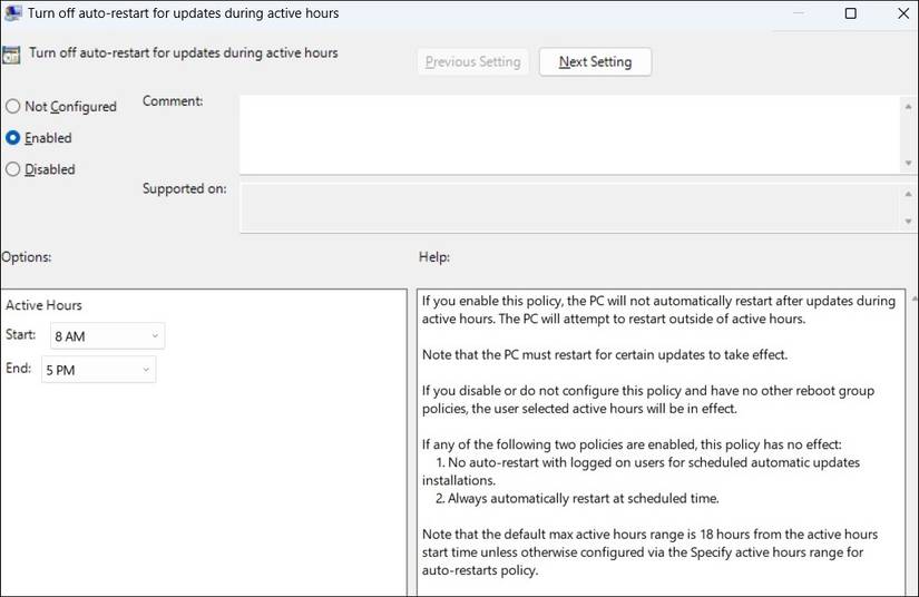 How to Set Active Hours and Avoid Sudden Updates on Windows 11