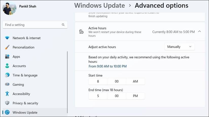 How to Set Active Hours and Avoid Sudden Updates on Windows 11