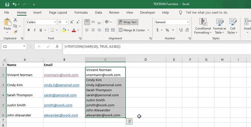How to Use the TEXTJOIN Function in Excel