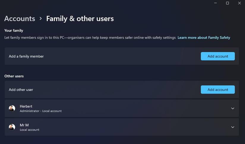 Select Windows Account Window How to Fix a Blank Windows Features Window