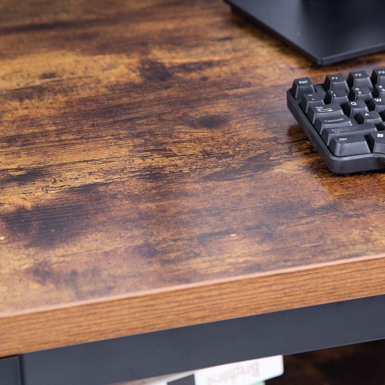 the rustic, wooden surface of hte topsky computer desk