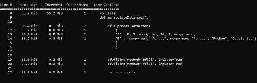 python - memory profiler while using lambda expression... How to Find the Memory Consumption Profile of Your Python Code