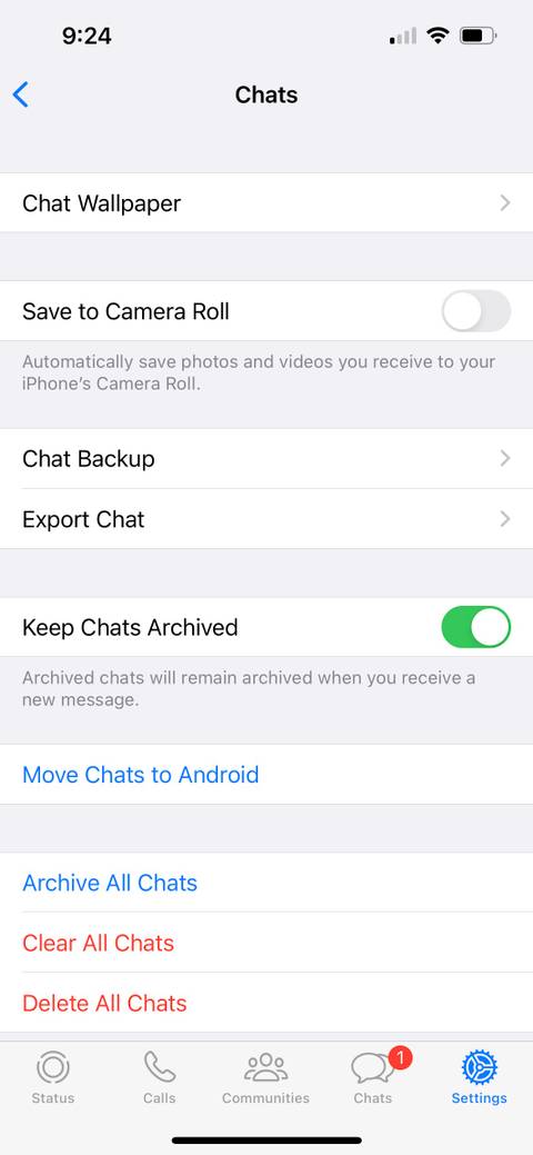 whatsapp chat settings
