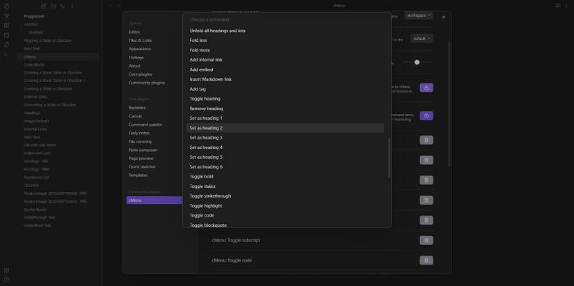 How to Add a Text Editing Menu to Obsidian With cMenu