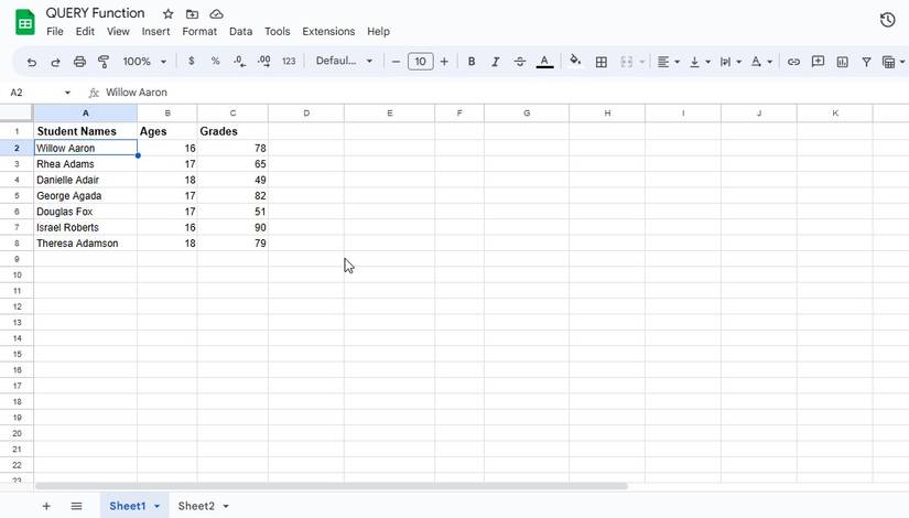 How to Use the QUERY Function in Google Sheets