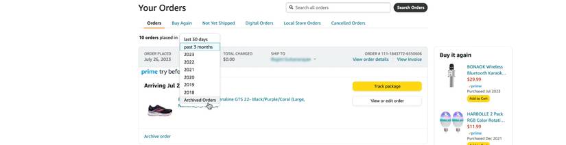 How to Archive Your Amazon Orders