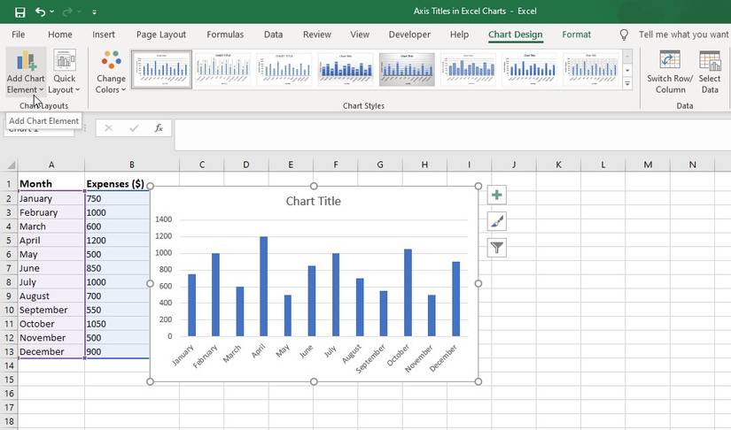 How to Add Axis Titles to Charts in Excel