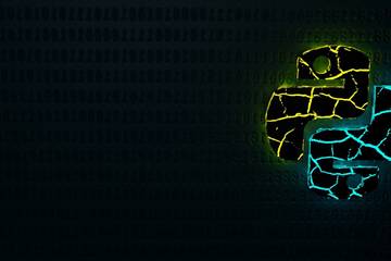 An image of the Python logo surrounded by binary numbers on a dark background