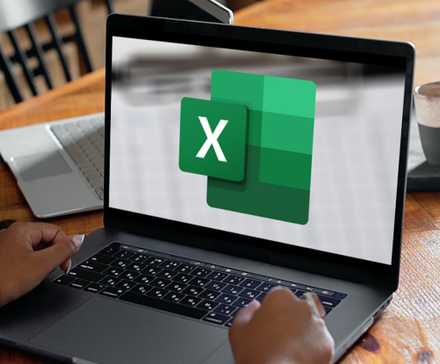 Excel logo displayed on a laptop