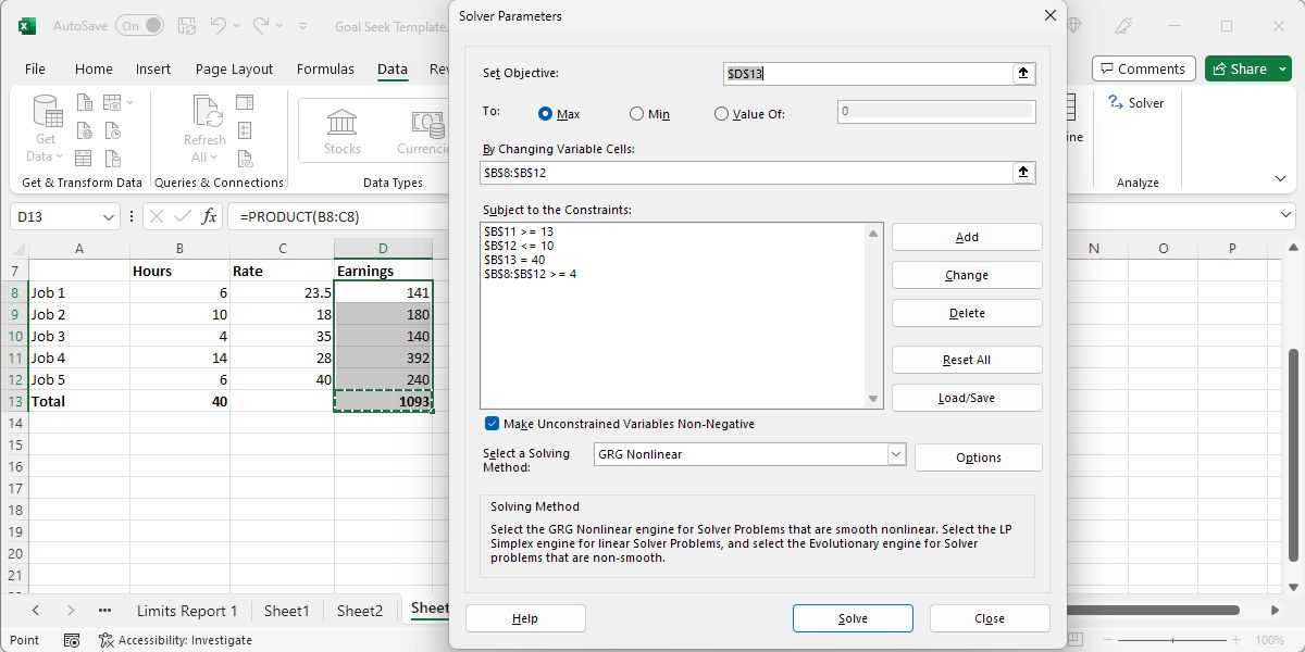 Excel Solver Multiple Target How to Use Excel's Goal Seek and Solver to Solve for Unknown Variables
