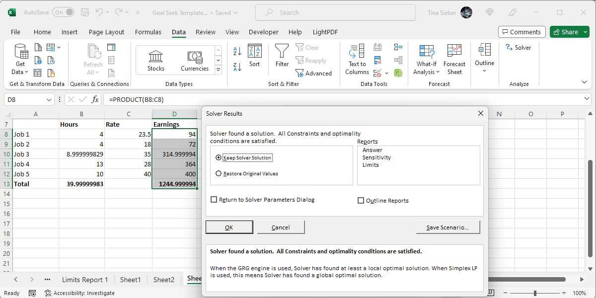 Excel Solver Multiple Target How to Use Excel's Goal Seek and Solver to Solve for Unknown Variables