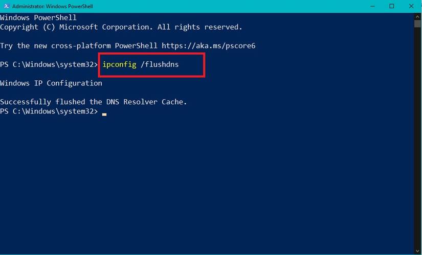 Windows command prompt flush dns reset network stack