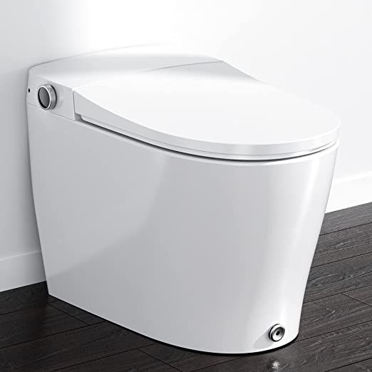 VOVO Stylement Tankless Smart Bidet Toilet Elongated in White, UV