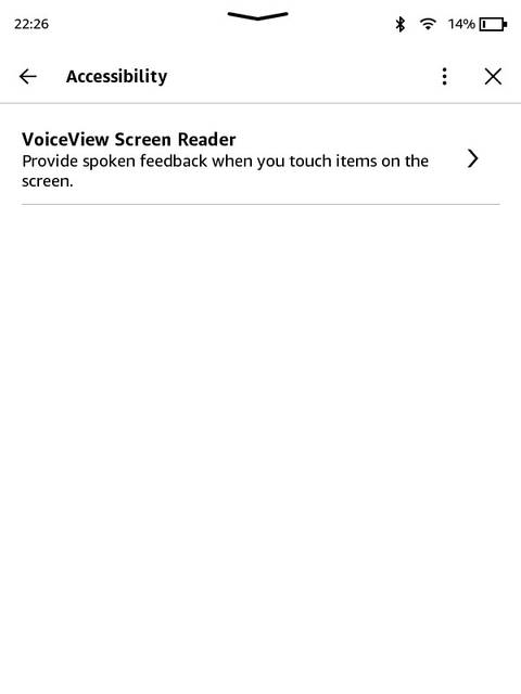 Configuración de accesibilidad de Kindle