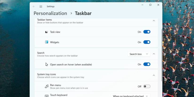 New Taskbar settings