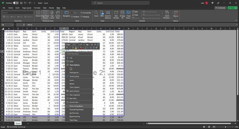 Break Off Tab Example How to Insert, Adjust, and Remove Page Breaks in Excel