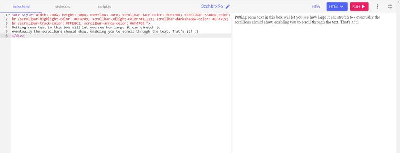 HTML code input and output in an online HTML compiler