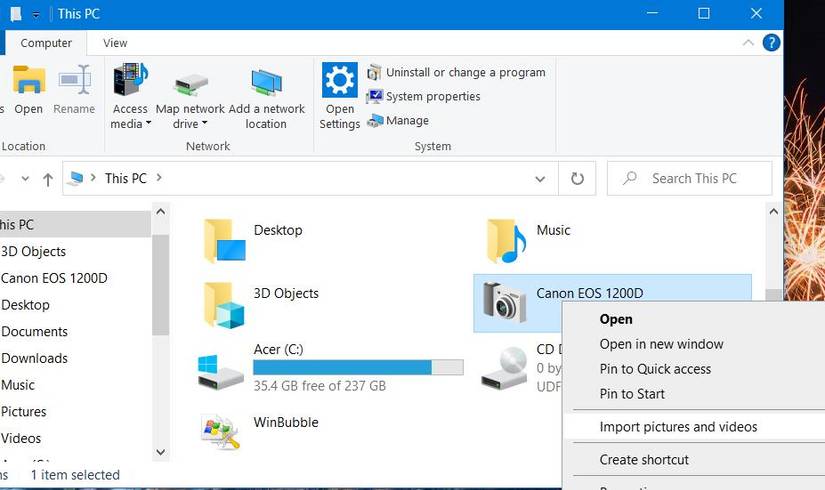 Insert Picture Computer How to Import Photos From Your Camera Onto a Windows 10 PC