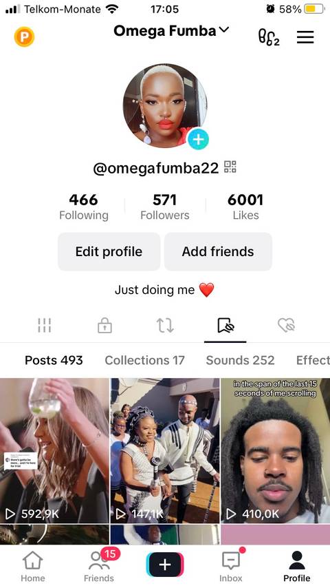 Favorite video section on TikTok