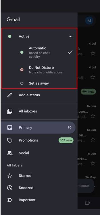 How to Update and Configure Your Google Chat Status in Gmail