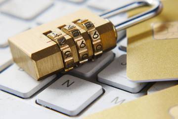 A lock on a laptop keyboard
